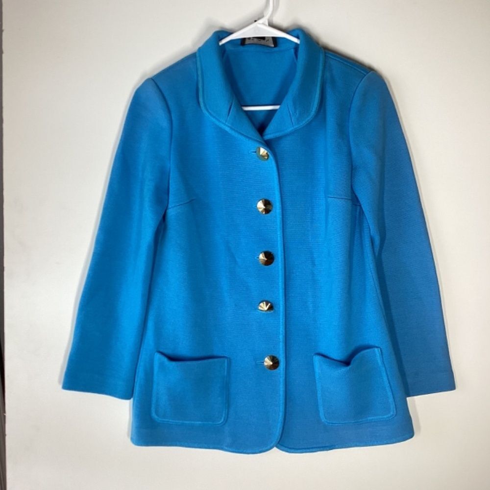 St John 100% Wool light blue knit‎ jacket - Picture 11 of 15